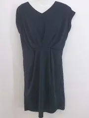 ◇ a.v.v standard アーヴェヴェ Vネック フレンチスリーブ 膝丈 ワンピース サイズM ネイビー レディース P  【中古】 【1211180001872】