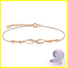 【在庫処分】Naniwaai ブレスレット レディース 上質ジルコニア ブレスレット シルバー925 金属アレルギー対応 ブレスレット 無限 18K プラチナメッキ ブレスレット 女性 アクセサリー 長さ調整可能 細タイプ プレゼント 母の日 誕生日