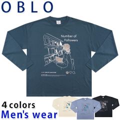 ガール プリント Tシャツ メンズ 長袖 ワイド デザイン OBLO グッズ 12515004B