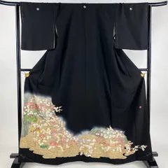 色留袖 本場加賀友禅【鶴見保次】松竹に橘 正絹 灰薄青色 一つ紋 袷着物 広衿 色留袖 本場加賀友禅【鶴見保次】松竹に橘 正絹 灰薄青色 一つ紋