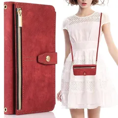 NKECXKJ iPhone14 対応 スマホ ケース iPhone 14 肩掛け 首かけ 斜めがけ ショルダー PU革レザー ケース いphone14 多機能 チャック付き 財布型 カバー アップルアイフォン アイフォン14 手帳型ケース アイホン14  1