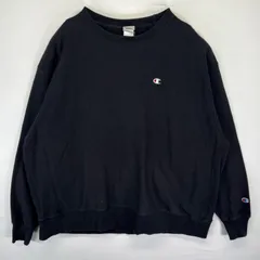 古着 チャンピオン Champion スウェット トレーナー プルオーバー クルーネック リバースウィーブ ワンポイントロゴ XXXL  ブラック メンズ