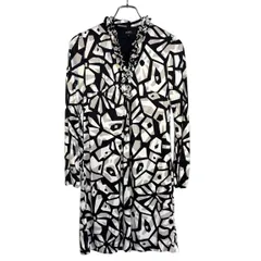 CP9 【美品】 AGATE アガート ワンピース 総柄 模様 ひざ丈 ブラック ホワイト レディース 9