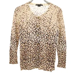 ARMANI EXCHANGE アルマーニエクスチェンジ 総柄 長袖 ニットカーディガン XS ベージュ レディース 古着