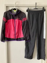 美品　adidas 上下セット　ナイロンパーカー　ナイロンパンツ　黒　M