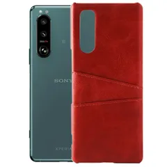 Xperia 5 III ケース SO-53B SOG05 XQ-BQ52 エクスペリア5 マーク3  カード収納 レザー スマート ケース 【Color】 レッドのサムネイル