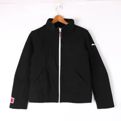 プーマ 長袖ジャージ ジップアップ 無地 ワンポイントロゴ トラックジャケット  レディース Mサイズ ブラック PUMA 【中古】