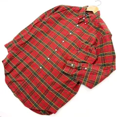 ラルフローレン ☆ RALPH LAUREN 長袖 ボタンダウン ネルシャツ チェック シャツ レッド グリーン イエロー M ゴルフ アメカジ■BC196
