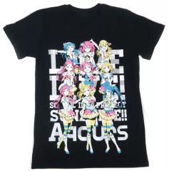 [중고] 티셔츠 (캐릭터) Aqours 티셔츠 블랙 남성용 L 사이즈 [이치 반 쿠지 러브라이브! 선샤인!!-2nd-] A상
