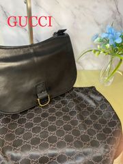 【88】Gucci グッチ レザー ショルダーバッグ ブラック 黒