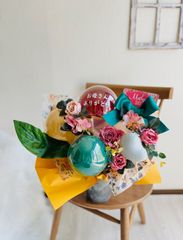 母の日　退職祝い　ブーケ型　開店祝い　お誕生日イベ　結婚式　祝電 退職祝いバルーン 開業祝い オープン祝い 周年祝い 開院祝い 祝電 電報 誕生日　クリスマス　記念日　事務所開き 移転祝い お祝い ギフト くすみカラー　フラワーアレンジメント　バルーンブーケ