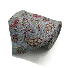 オースチンリード ブランドネクタイ 総柄 ペイズリー 幾何学模様 シルク PO メンズ ブルー Austin Reed 【中古】