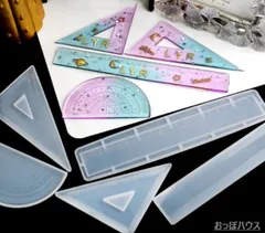 三角定規　分度器　モールド型　3点セット