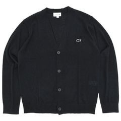 ラコステ LACOSTE ウォッシャブルウールＶネックニットカーディガン ストリートカーディガン オシャレカーディガン 通勤 通学 メンズ MEN WASHABLE WOOL V-NECK KNIT CARDIGAN AH5802M-99 031 BLACK