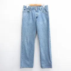 W32/古着 エディーバウアー ジーンズ メンズ コットン 紺 ネイビー デニム 25jun14 中古 ボトムス ジーパン Gパン ロング パンツ