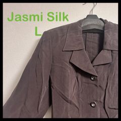 Jasmi Silk　ブラウス　Lサイズ　ダークブラウン