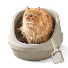 【数量限定】アイリスオーヤマ 猫 トイレ シンプル ハーフカバー P-NE-500-H ブラウン