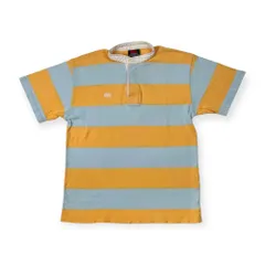 CANTERBURY カンタベリー ボーダー柄 半袖 ラガーシャツ サイズ M /メンズ/日本製/イエロー×水色/ラグビー