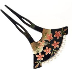 【話題商品】かんざし 蒔絵 和装 髪飾り 桜 パール 普段使い 日本製 kanzasi Watmosphere ワトモスフィア ヘアーアクセサリー 二次会 着物 礼装用 留袖 卒業式 入学式 ヘアーアレンジ パール8w505