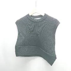 ◇ ⊇ ZARA ザラ クロップド丈 ノースリーブ ニット サイズ L ブラック レディース E  【1409240035558】