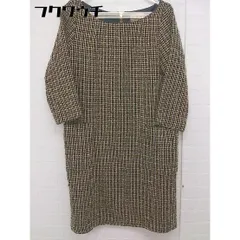 ◇ nano universe ナノユニバース 長袖 ミニ ワンピース ベージュ系 キャメル系 レディース  【1107130003822】