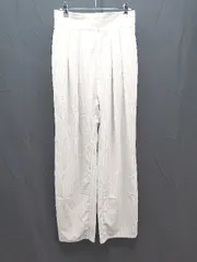 ◇ CLASSICAL ELF ストライプ ハイウエスト ノンストレッチ シンプル ワイドパンツ サイズXL ベージュ レディース E  【1304120044777】