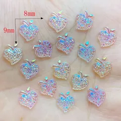 スパークリング ハート型アップル カボション 20個入り