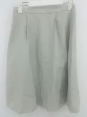 ◇ NATURAL BEAUTY BASIC ナチュラルビューティーベーシック 膝丈 フレア スカート サイズL グレー レディース E  【1304180001574】