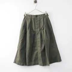エムエイチエル マーガレットハウエル MHL. コットンリネン タック入り フレアスカート 1/カーキ ボトムス Aライン【2400014101584】
