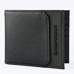 ✨️未使用級✨️ EMPORIOARMANI 財布　レザー　ブラック エンポリオアルマーニ EMPORIO ARMANI 二つ折り財布 コンパクト財布