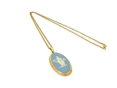 WEDGWOOD ウェッジウッド ジャスパー カメオ ネックレス ペンダント アクセサリー レディース ライトブルー系×ゴールド系 DI5881
