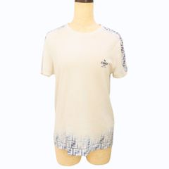 【中古】FENDI フェンディ Tシャツ FFロゴグラデーション ホワイト×ネイビー サイズXS FY0894-AN21 メンズ レディース ユニセックス 誕生日 記念日 プレゼント 日常使い 旅行用 A2502814【無料ギフトラッピング承ります】