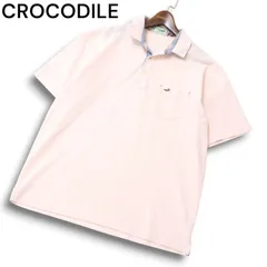 CROCODILE クロコダイル 春夏 ワニ ロゴ刺繍★ 半袖 鹿の子 ポロシャツ Sz.LL メンズ 大きいサイズ