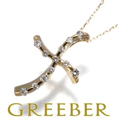 ダイヤ ダイヤモンド 0.20ct クロス ネックレス K18YG #170298