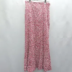 ◇ ⊂ COCODEAL ココディール 花柄 ひざ下 フレア スカート サイズ2 レッド レディース E  【1502030012224】