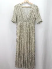 ◇ ◎●未使用● ⊂ COCODEAL ココディール 総柄 透け感 半袖 ロング ワンピース サイズ2 グリーン系 レディース E  【1506130009221】