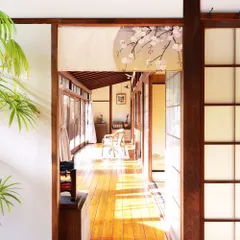 【MINIBOX のれん制作工房 正規販売店】【2025年新作】のれん 円窓 桜 幅85×丈30cm【日本製】目隠し 葛飾北斎 浮世絵 日本絵画 和柄 和風 暖簾 間仕切り 洋柄 洋風 家紋 タペストリー ポスター【匿名配送 ネコポス 全国送料無料】