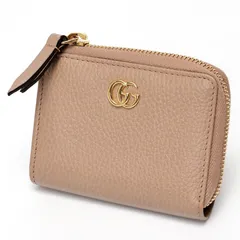 グッチ / GUCCI　GGマーモント L字 ジップ ウォレット / ファスナー 財布　644406　レザー　ピンクベージュ系 【中古】 商品番号 S-158074