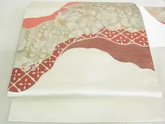 平和屋2◎九寸名古屋帯　刺繍　辻が花　金銀彩　逸品　DAAE8161sa