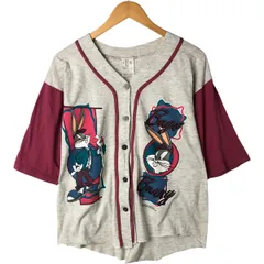 古着 90年代 SUN SPORTSWEAR LOONEY TUNES ルーニーテューンズ バッグスバニー 半袖 コットンシャツ ベースボールシャツ/eaa544849