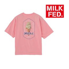ミルクフェド tシャツ Tシャツ milkfed MILKFED ICE CREAM WIDE S/S TEE 103252011018 レディース ピンク ライトピンク ティーシャツ ブランド ティシャツ おしゃれ 可愛い オシャレ 半袖 アイスクリーム