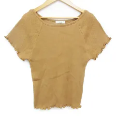 フリークスストア FREAKS STORE リブニット カットソー 半袖 ラウンドネック 無地 F ベージュ /FF47