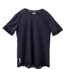 古着　PUMA TRAINING プーマ　トレーニング　Lサイズ　ブラックTシャツ　レディースTシャツ　ランニングTシャツ　プーマジャパン　袖メッシュ　裾メッシュ