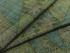 平和屋着物▽上質な紬　単衣　切嵌花文　正絹　逸品　AABC1693jh