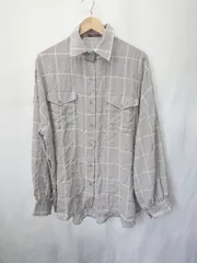 ◇ ⊂ URBAN RESEARCH アーバンリサーチ チェック柄 長袖 シャツ サイズF グレー レディース E  【1410230008810】