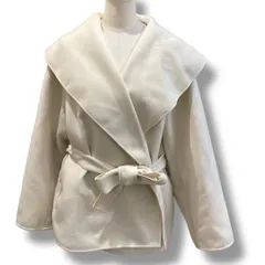 FRAY ID フライアイディー ショルカラーショートリバーコート FWFC235901 ショートコート ラップコート コート ショールカラー アイボリー  FREEサイズ レディース 冬 ゴーゴー古着マルイ草加店1955