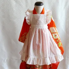 被布エプロン　さくらブルー 楽天市場】かぶり エプロン（和服｜キッズファッション