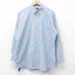 XL/古着 長袖 シャツ メンズ ボタンダウン 薄紺他 ネイビー チェック 25oct17 中古 トップス