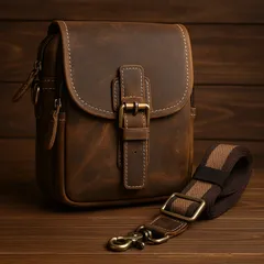 TIDING 本革 ショルダーバッグ メンズ 斜めがけ ヴィンテージ 牛革 レトロ カジュアル 小型バッグ