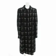 アンテプリマ ANTEPRIMA ステンカラーコート 総柄 シルク ロング丈 40 黒 ブラック /VU□ 0412のサムネイル